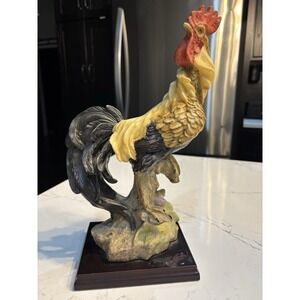 Large Vintage Unique Colorful Ceramic Standing Rooster‎ Figurine